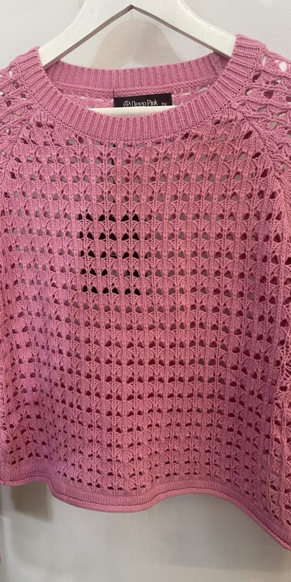 Suéter de punto abierto en color rosa para mujer de Arezzo, ideal para un look fresco y moderno. Perfecto para combinar con tus jeans favoritos o faldas elegantes, este suéter añade un toque de color y textura a cualquier conjunto. Descubre más en Arezzo, tu tienda online de moda y complementos.